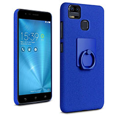 Handyhülle Hülle Kunststoff Schutzhülle Treibsand mit Fingerring Ständer für Asus Zenfone 3 Zoom Blau