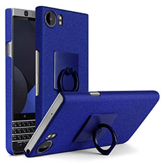 Handyhülle Hülle Kunststoff Schutzhülle Treibsand mit Fingerring Ständer für Blackberry KEYone Blau