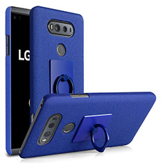 Handyhülle Hülle Kunststoff Schutzhülle Treibsand mit Fingerring Ständer für LG V20 Blau