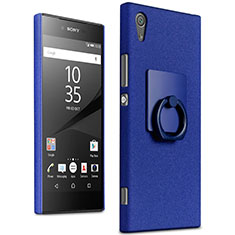 Handyhülle Hülle Kunststoff Schutzhülle Treibsand mit Fingerring Ständer für Sony Xperia XA1 Ultra Blau