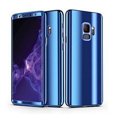 Handyhülle Hülle Kunststoff Tasche Schutzhülle Matt Vorder und Rückseite 360 Grad für Samsung Galaxy S9 Blau