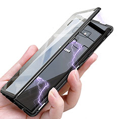Handyhülle Hülle Luxus Aluminium Metall Durchsichtig Transparent Spiegel für Samsung Galaxy Note 9 Schwarz