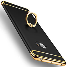Handyhülle Hülle Luxus Aluminium Metall mit Fingerring Ständer für Xiaomi Mi Note 2 Schwarz