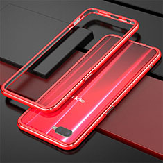 Handyhülle Hülle Luxus Aluminium Metall Rahmen für Oppo R15X Rot