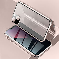 Handyhülle Hülle Luxus Aluminium Metall Rahmen Spiegel 360 Grad Ganzkörper Tasche für Apple iPhone 13 Mini Rosegold