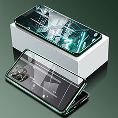 Handyhülle Hülle Luxus Aluminium Metall Rahmen Spiegel 360 Grad Ganzkörper Tasche für Apple iPhone 13 Pro Grün