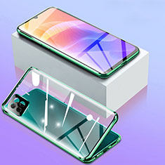 Handyhülle Hülle Luxus Aluminium Metall Rahmen Spiegel 360 Grad Ganzkörper Tasche für Huawei Enjoy 20 5G Grün