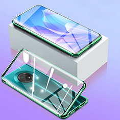 Handyhülle Hülle Luxus Aluminium Metall Rahmen Spiegel 360 Grad Ganzkörper Tasche für Huawei Enjoy 20 Plus 5G Grün