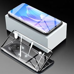 Handyhülle Hülle Luxus Aluminium Metall Rahmen Spiegel 360 Grad Ganzkörper Tasche für Huawei Enjoy 20 Plus 5G Schwarz