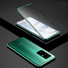 Handyhülle Hülle Luxus Aluminium Metall Rahmen Spiegel 360 Grad Ganzkörper Tasche für Huawei Honor 30 Grün