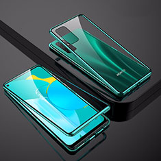 Handyhülle Hülle Luxus Aluminium Metall Rahmen Spiegel 360 Grad Ganzkörper Tasche für Huawei Honor 30S Grün