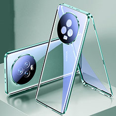 Handyhülle Hülle Luxus Aluminium Metall Rahmen Spiegel 360 Grad Ganzkörper Tasche für Huawei Honor Magic5 5G Grün