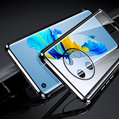 Handyhülle Hülle Luxus Aluminium Metall Rahmen Spiegel 360 Grad Ganzkörper Tasche für Huawei Mate 40E 4G Schwarz