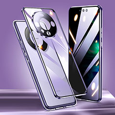 Handyhülle Hülle Luxus Aluminium Metall Rahmen Spiegel 360 Grad Ganzkörper Tasche für Huawei Mate 60 Pro+ Plus Violett