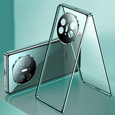 Handyhülle Hülle Luxus Aluminium Metall Rahmen Spiegel 360 Grad Ganzkörper Tasche für Huawei Mate X5 Grün