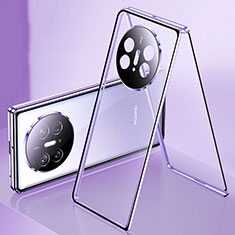 Handyhülle Hülle Luxus Aluminium Metall Rahmen Spiegel 360 Grad Ganzkörper Tasche für Huawei Mate X5 Violett