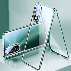 Handyhülle Hülle Luxus Aluminium Metall Rahmen Spiegel 360 Grad Ganzkörper Tasche für Huawei Nova 10 Pro Grün