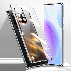 Handyhülle Hülle Luxus Aluminium Metall Rahmen Spiegel 360 Grad Ganzkörper Tasche für Huawei Nova 8 5G Schwarz