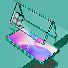 Handyhülle Hülle Luxus Aluminium Metall Rahmen Spiegel 360 Grad Ganzkörper Tasche für OnePlus 10 Pro 5G Grün