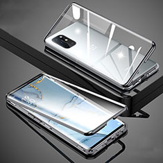 Handyhülle Hülle Luxus Aluminium Metall Rahmen Spiegel 360 Grad Ganzkörper Tasche für OnePlus 8T 5G Schwarz