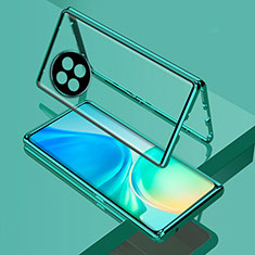 Handyhülle Hülle Luxus Aluminium Metall Rahmen Spiegel 360 Grad Ganzkörper Tasche für OnePlus Ace 2 5G Grün
