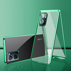 Handyhülle Hülle Luxus Aluminium Metall Rahmen Spiegel 360 Grad Ganzkörper Tasche für OnePlus Nord N300 5G Grün