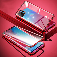 Handyhülle Hülle Luxus Aluminium Metall Rahmen Spiegel 360 Grad Ganzkörper Tasche für Oppo A72 5G Rot