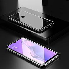 Handyhülle Hülle Luxus Aluminium Metall Rahmen Spiegel 360 Grad Ganzkörper Tasche für Oppo A8 Schwarz