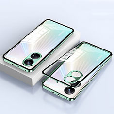 Handyhülle Hülle Luxus Aluminium Metall Rahmen Spiegel 360 Grad Ganzkörper Tasche für Realme 10 Pro+ Plus 5G Grün