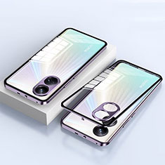 Handyhülle Hülle Luxus Aluminium Metall Rahmen Spiegel 360 Grad Ganzkörper Tasche für Realme 10 Pro+ Plus 5G Violett