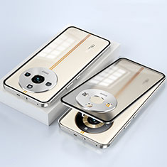 Handyhülle Hülle Luxus Aluminium Metall Rahmen Spiegel 360 Grad Ganzkörper Tasche für Realme 11 Pro 5G Silber