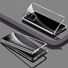 Handyhülle Hülle Luxus Aluminium Metall Rahmen Spiegel 360 Grad Ganzkörper Tasche für Realme Narzo 30 5G Silber