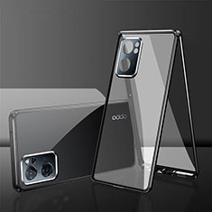 Handyhülle Hülle Luxus Aluminium Metall Rahmen Spiegel 360 Grad Ganzkörper Tasche für Realme Narzo 50 5G Schwarz