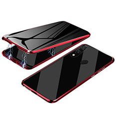 Handyhülle Hülle Luxus Aluminium Metall Rahmen Spiegel 360 Grad Ganzkörper Tasche für Samsung Galaxy A20 Rot
