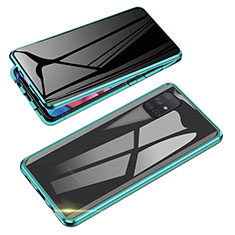 Handyhülle Hülle Luxus Aluminium Metall Rahmen Spiegel 360 Grad Ganzkörper Tasche für Samsung Galaxy Note 10 Lite Grün