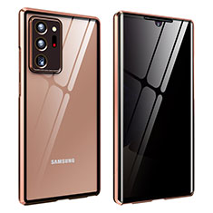 Handyhülle Hülle Luxus Aluminium Metall Rahmen Spiegel 360 Grad Ganzkörper Tasche für Samsung Galaxy Note 20 Ultra 5G Bronze
