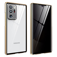 Handyhülle Hülle Luxus Aluminium Metall Rahmen Spiegel 360 Grad Ganzkörper Tasche für Samsung Galaxy Note 20 Ultra 5G Gold