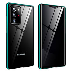 Handyhülle Hülle Luxus Aluminium Metall Rahmen Spiegel 360 Grad Ganzkörper Tasche für Samsung Galaxy Note 20 Ultra 5G Grün