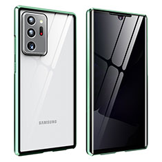 Handyhülle Hülle Luxus Aluminium Metall Rahmen Spiegel 360 Grad Ganzkörper Tasche für Samsung Galaxy Note 20 Ultra 5G Minzgrün