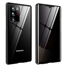Handyhülle Hülle Luxus Aluminium Metall Rahmen Spiegel 360 Grad Ganzkörper Tasche für Samsung Galaxy Note 20 Ultra 5G Schwarz