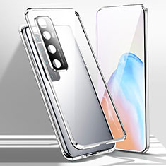 Handyhülle Hülle Luxus Aluminium Metall Rahmen Spiegel 360 Grad Ganzkörper Tasche für Xiaomi Mi 10 Ultra Silber