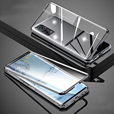 Handyhülle Hülle Luxus Aluminium Metall Rahmen Spiegel 360 Grad Ganzkörper Tasche für Xiaomi Mi 10T 5G Schwarz