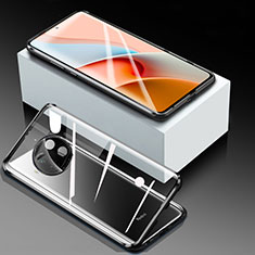 Handyhülle Hülle Luxus Aluminium Metall Rahmen Spiegel 360 Grad Ganzkörper Tasche für Xiaomi Mi 10T Lite 5G Schwarz