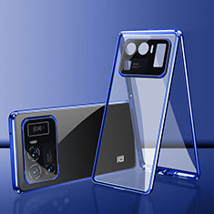Handyhülle Hülle Luxus Aluminium Metall Rahmen Spiegel 360 Grad Ganzkörper Tasche für Xiaomi Mi 11 Ultra 5G Blau