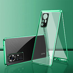 Handyhülle Hülle Luxus Aluminium Metall Rahmen Spiegel 360 Grad Ganzkörper Tasche für Xiaomi Mi 12 5G Grün