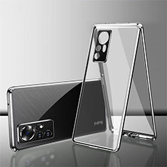 Handyhülle Hülle Luxus Aluminium Metall Rahmen Spiegel 360 Grad Ganzkörper Tasche für Xiaomi Mi 12 5G Silber