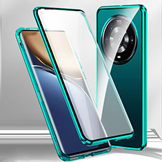 Handyhülle Hülle Luxus Aluminium Metall Rahmen Spiegel 360 Grad Ganzkörper Tasche für Xiaomi Mi 12 Ultra 5G Grün