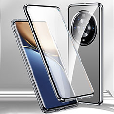 Handyhülle Hülle Luxus Aluminium Metall Rahmen Spiegel 360 Grad Ganzkörper Tasche für Xiaomi Mi 12 Ultra 5G Silber
