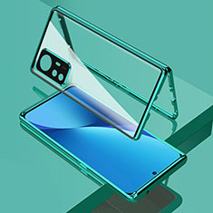 Handyhülle Hülle Luxus Aluminium Metall Rahmen Spiegel 360 Grad Ganzkörper Tasche für Xiaomi Mi 12T Pro 5G Grün