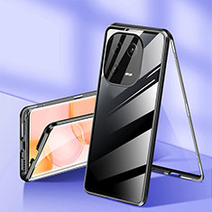 Handyhülle Hülle Luxus Aluminium Metall Rahmen Spiegel 360 Grad Ganzkörper Tasche für Xiaomi Mi 13 5G Schwarz